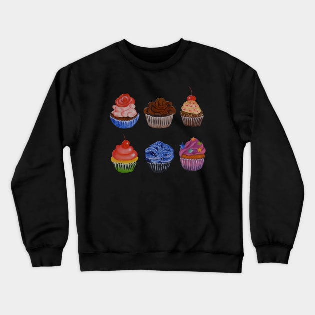 Colorful Cupcakes Crewneck Sweatshirt by PaintingsbyArlette